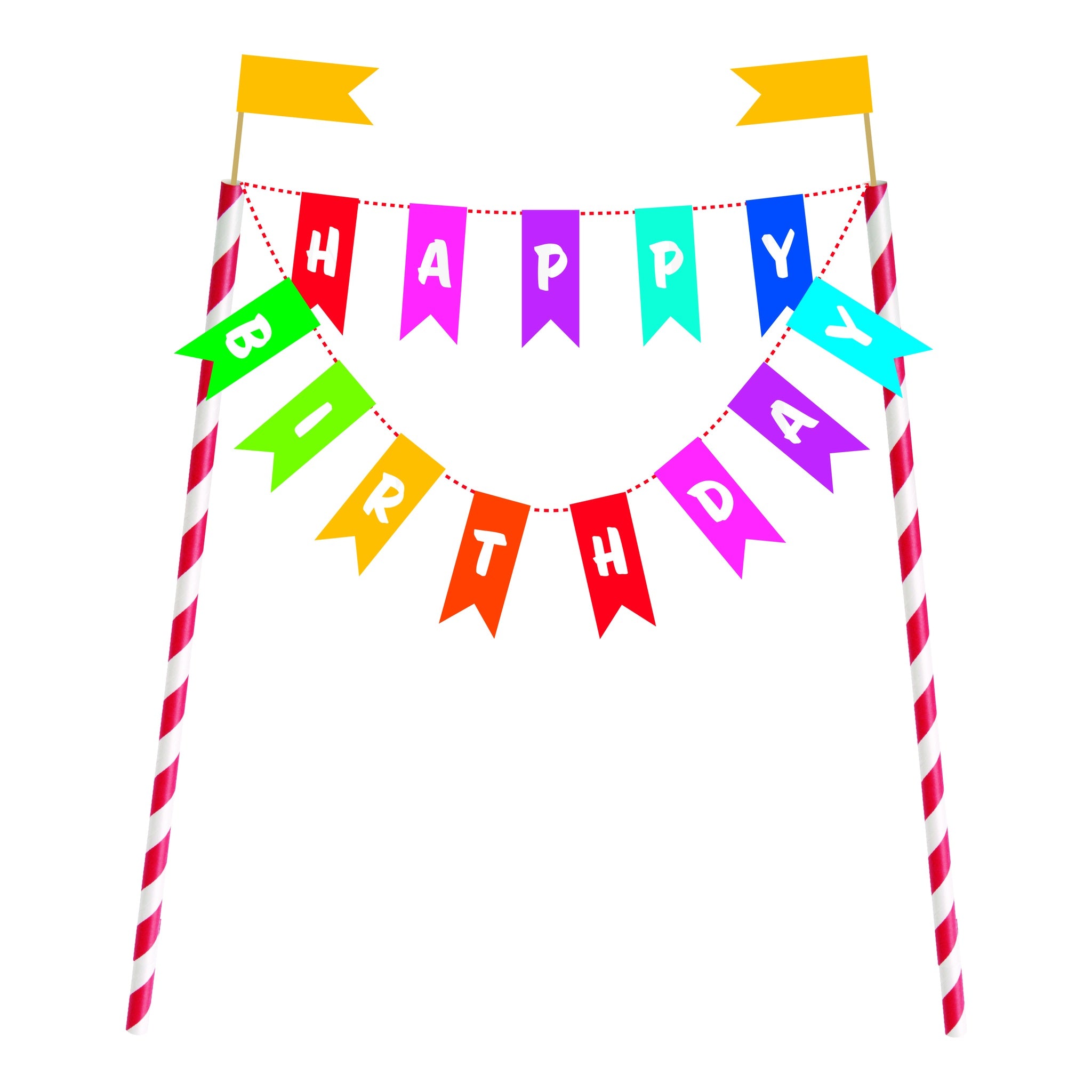Rainbow Birthday Bunting Cake Topper